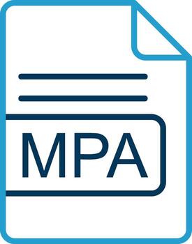 MPA File Format Line Blue Two Color Icon vector