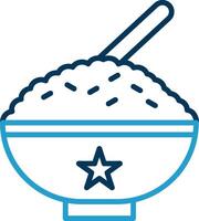 Rice Line Blue Two Color Icon vector