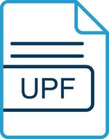 UPF File Format Line Blue Two Color Icon vector