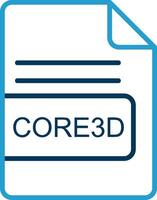core3d archivo formato línea azul dos color icono vector