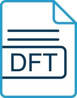 dft archivo formato línea azul dos color icono vector