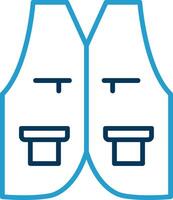 Waistcoat Line Blue Two Color Icon vector