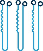 Bobby Pin Line Blue Two Color Icon vector