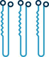 Bobby Pin Line Blue Two Color Icon vector