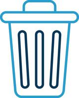 Dustbin Line Blue Two Color Icon vector