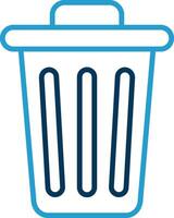 Dustbin Line Blue Two Color Icon vector