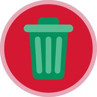 Dustbin Flat Multi Circle Icon vector