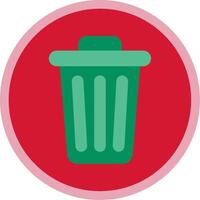 Dustbin Flat Multi Circle Icon vector