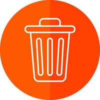 Dustbin Line Yellow White Icon vector