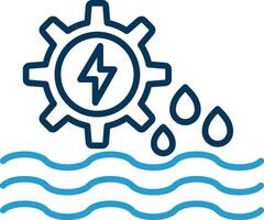 Hydro Power Line Blue Two Color Icon vector