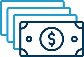Money Line Blue Two Color Icon vector