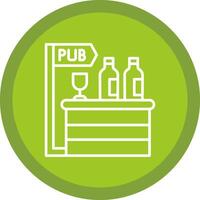 pub línea multi circulo icono vector