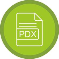 PDX File Format Line Multi Circle Icon vector