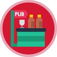 Pub Flat Multi Circle Icon vector