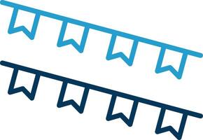 Bunting Line Blue Two Color Icon vector