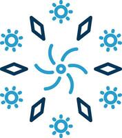 Firework Line Blue Two Color Icon vector