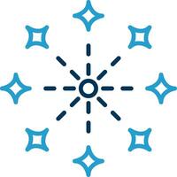 Firework Line Blue Two Color Icon vector