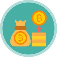 Bitcoin Flat Multi Circle Icon vector