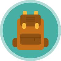 Backpack Flat Multi Circle Icon vector