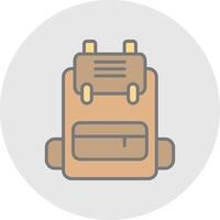 Backpack Line Filled Light Icon vector