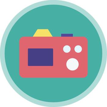 cámara plano multi circulo icono vector