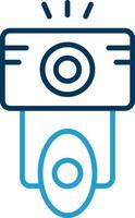 Camera Flash Line Blue Two Color Icon vector