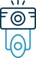 Camera Flash Line Blue Two Color Icon vector