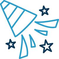 Confetti Line Blue Two Color Icon vector