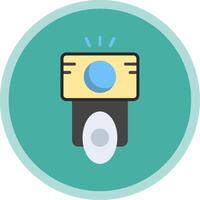 Camera Flash Flat Multi Circle Icon vector