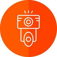 Camera Flash Line Yellow White Icon vector