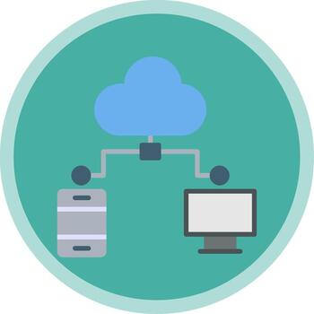 nube informática plano multi circulo icono vector