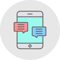 Chat Line Filled Light Icon vector