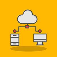 Cloud Computing Filled Shadow Icon vector