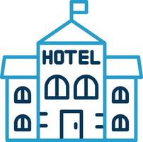 Hotel Line Blue Two Color Icon vector