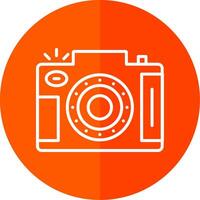 Dslr Camera Line Yellow White Icon vector