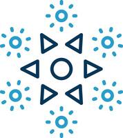 Firework Line Blue Two Color Icon vector