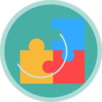 Puzzled Flat Multi Circle Icon vector