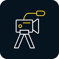 Video Camera Line Yellow White Icon vector