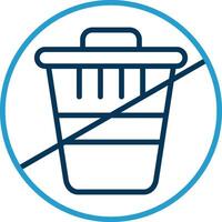 Zero Waste Line Blue Two Color Icon vector