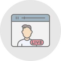 Video Line Filled Light Icon vector