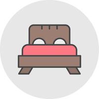 Bed Line Filled Light Icon vector