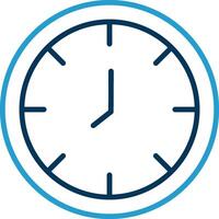 Clock Line Blue Two Color Icon vector