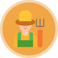 Farmer Flat Multi Circle Icon vector