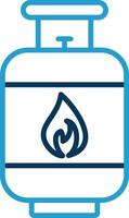 Gas Cylinder Line Blue Two Color Icon vector