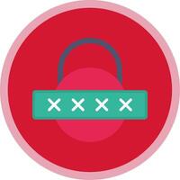 Security Password Flat Multi Circle Icon vector