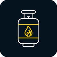 Gas Cylinder Line Yellow White Icon vector