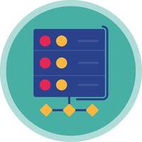 Server Flat Multi Circle Icon vector