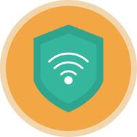 Wifi Security Flat Multi Circle Icon vector
