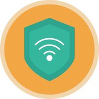 Wifi Security Flat Multi Circle Icon vector