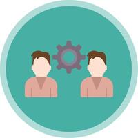 Team Settings Flat Multi Circle Icon vector